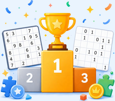Podium du classement mensuel Sudoku et Binero