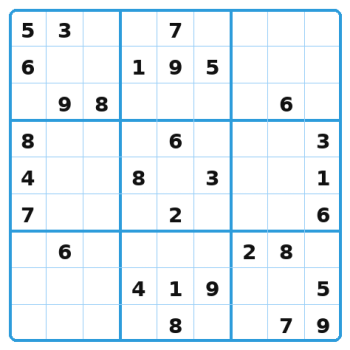 Exemple d'une grille de Sudoku