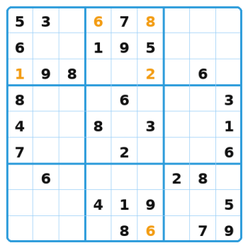 Exemple d'une grille de Sudoku résolue