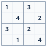 Grille de Sudoku 4×4 pour enfant