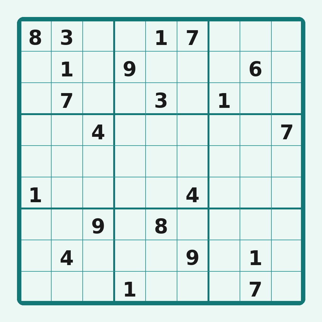 Exemple de grid 9×9 – Démonstration hidden single
