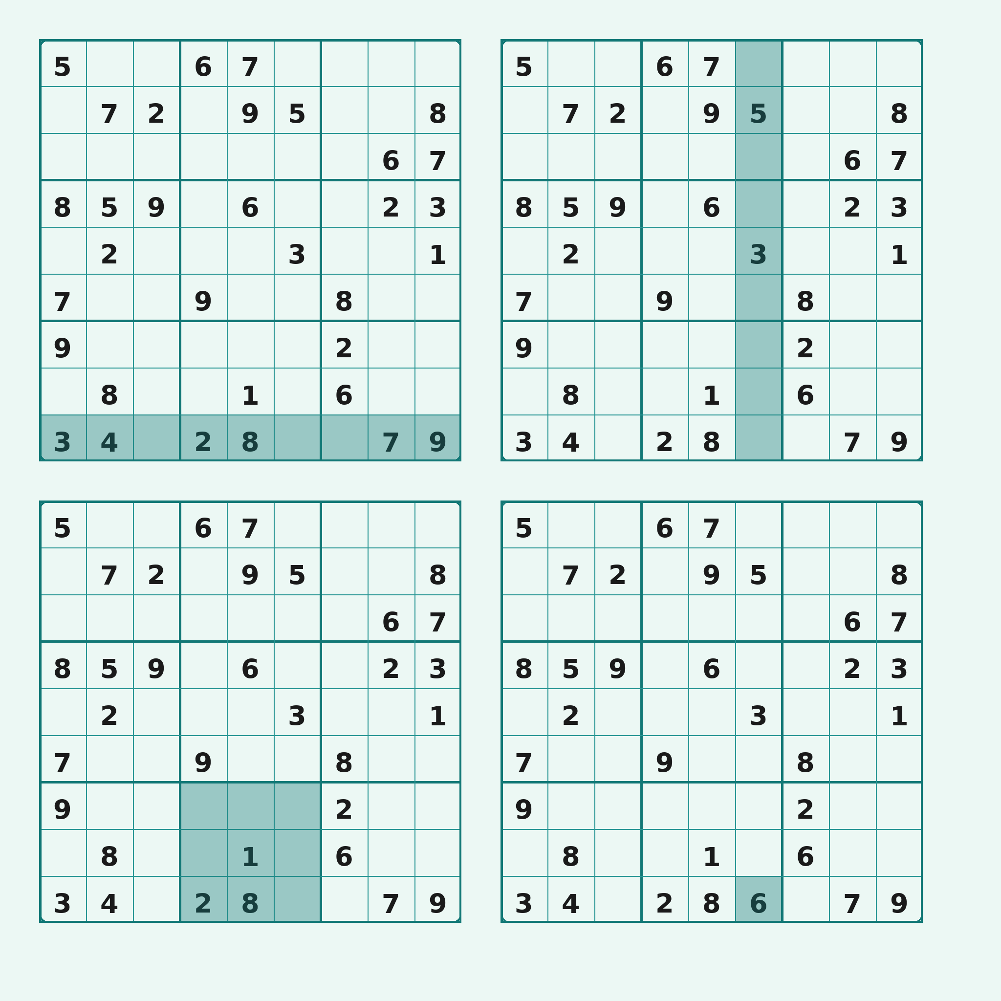 Exemple de grid 9×9 – Démonstration naked single trouvé