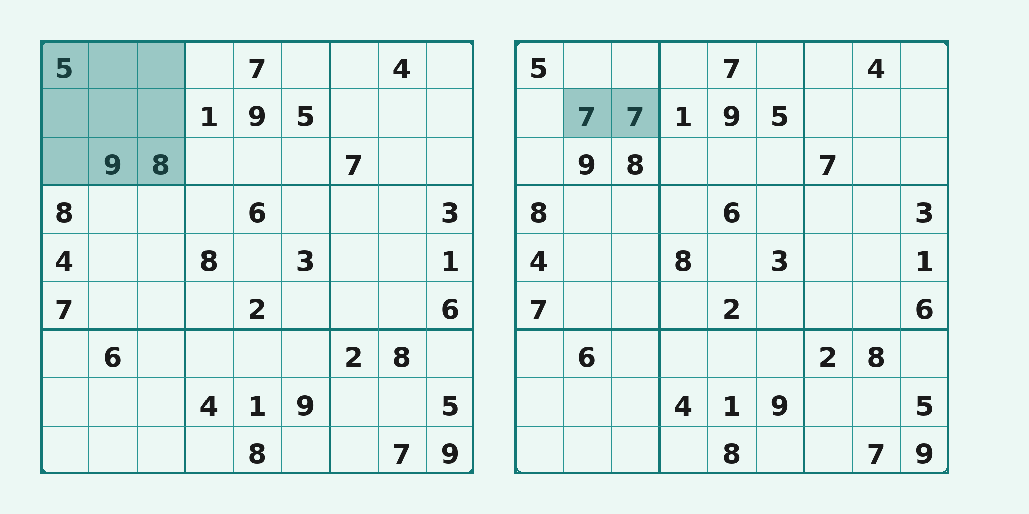 Exemple de grid 9×9 – Démonstration pointing trouvé